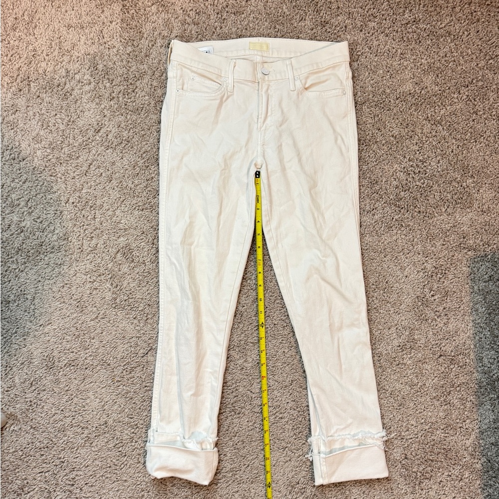 Mother Ankle Cropped Light Cream Jeans size 27, GUC